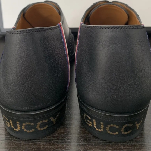 Men's Gucci Spirit Web Bees Guccy Oxford Dress Shoes - Picture 6 of 7